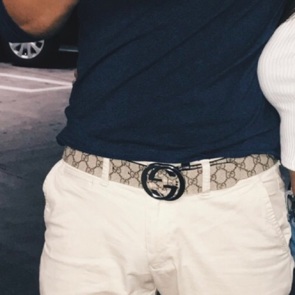 Gucci Belt: “GG Supreme belt with G buckle”